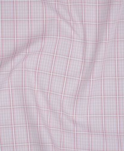 Thomas Mason Pink Tailored Poplin Check Shirt