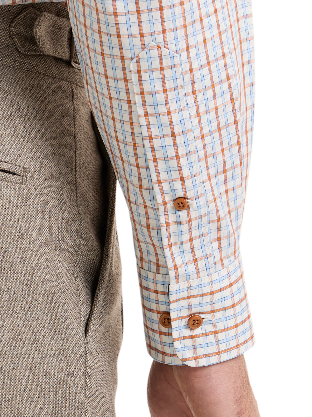Premium Non-Iron Cotton Check Shirt with Contrast Trim