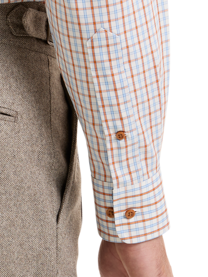 Premium Non-Iron Cotton Check Shirt with Contrast Trim