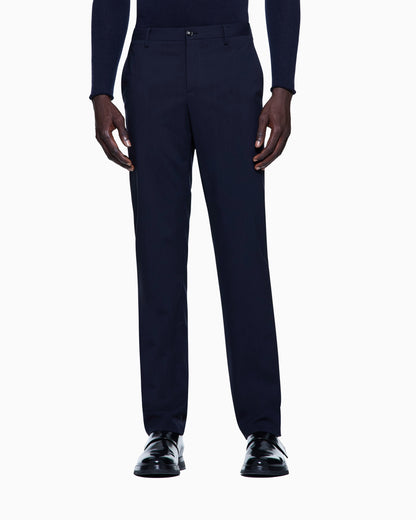 Tailored Virgin Wool Straight-Leg Trousers