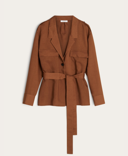 Tailored Virgin Wool Deconstructed Blazer
