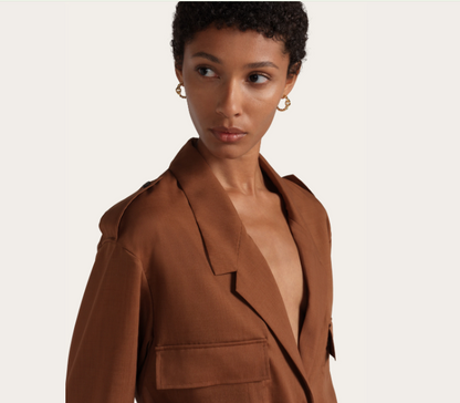 Tailored Virgin Wool Deconstructed Blazer
