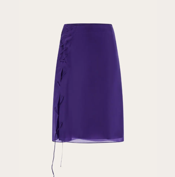 Organza Blouse & Skirt Set with String Tie Details