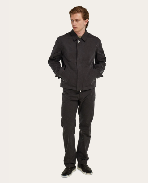 Washed Canvas Blouson & Five-Pocket Trousers Set