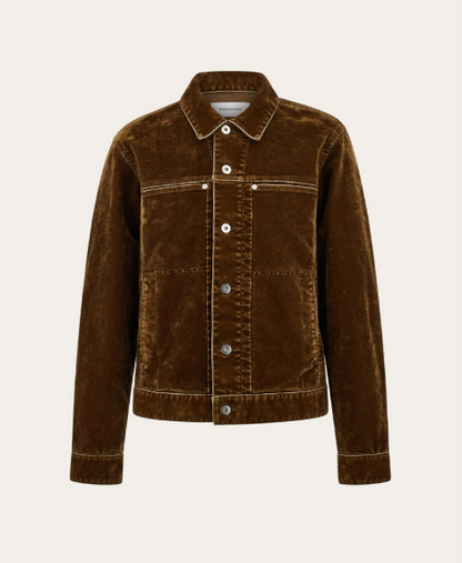 Luxury Brown Corduroy Jacket & Trousers Set for Men