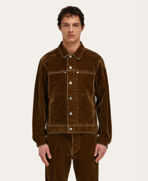 Luxury Brown Corduroy Jacket & Trousers Set for Men