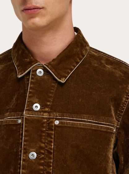 Luxury Brown Corduroy Jacket & Trousers Set for Men