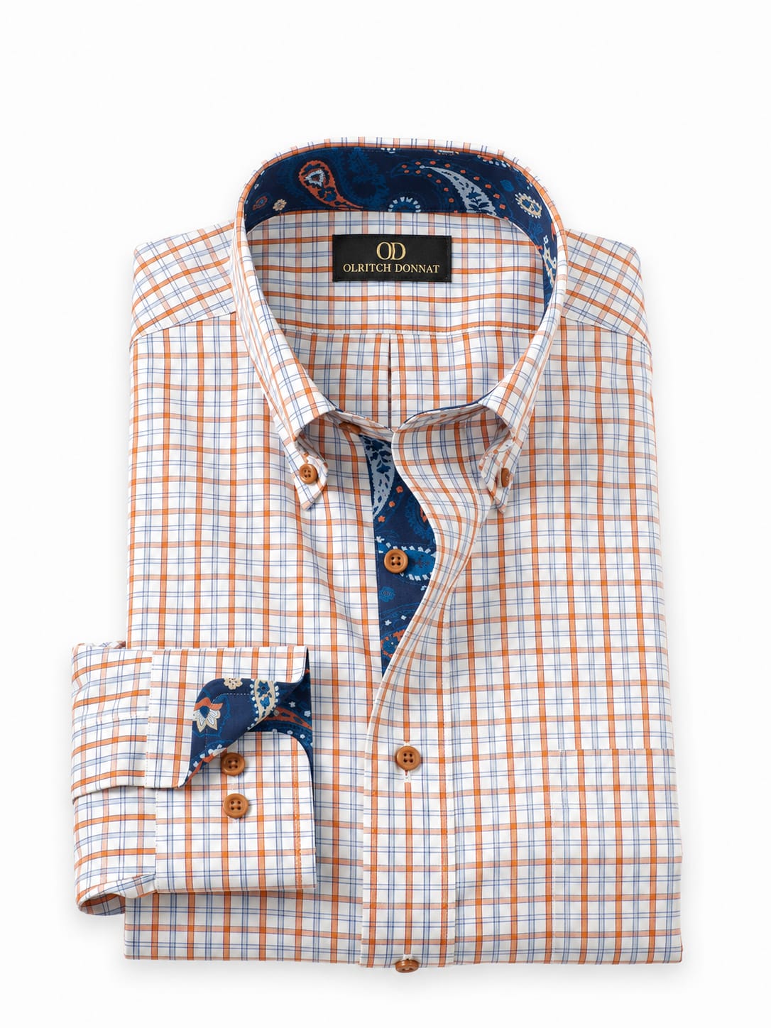 Premium Non-Iron Cotton Check Shirt with Contrast Trim