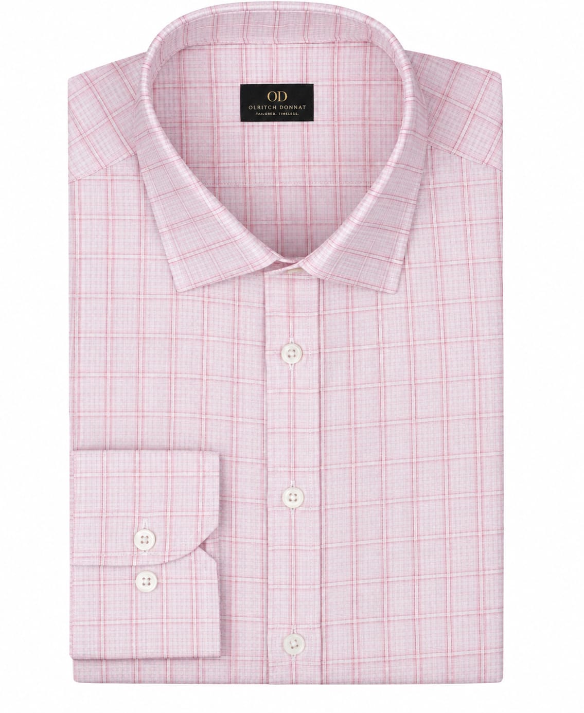 Thomas Mason Pink Tailored Poplin Check Shirt