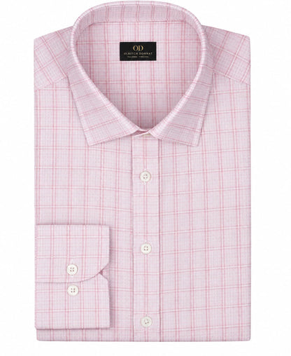 Thomas Mason Pink Tailored Poplin Check Shirt