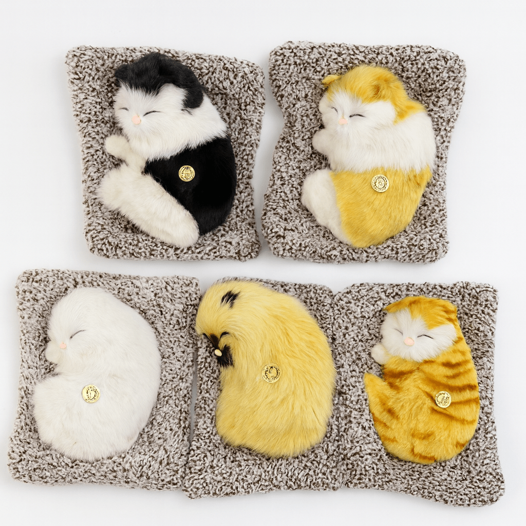Sleeping Cat Plush Toy with Sound
